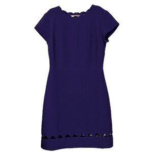 Club Monaco Milancey Scalloped Neck Cutout Hem Cocktail Dress Purple Size 2